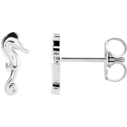 Platinum Seahorse Earrings