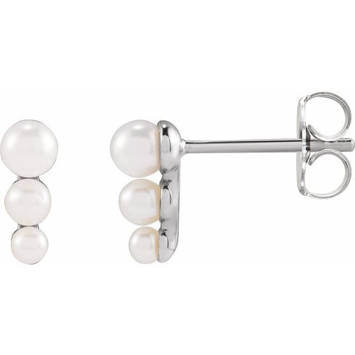 Platinum Cultured Freshwater Pearl Earrings