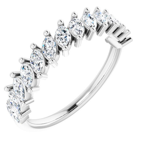 Platinum 3/4 CTW Natural Diamond Anniversary Band