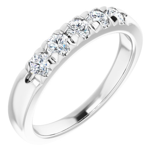 Platinum 1/2 CTW Natural French-Set Diamond Anniversary Ring