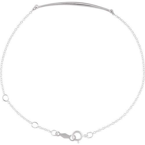 Platinum Curved Bar Bracelet