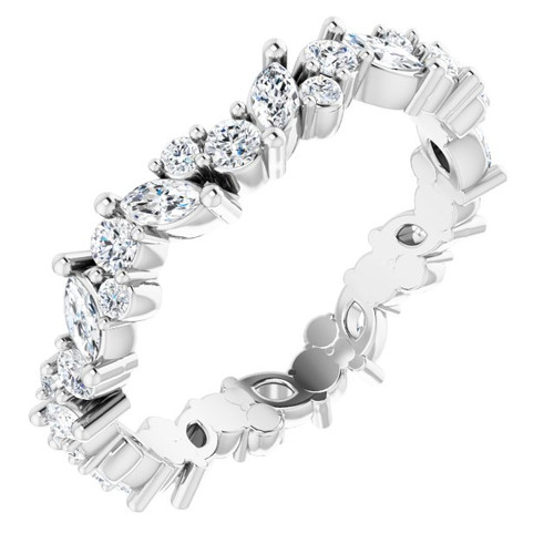 Platinum 3/4 CTW Natural Diamond Eternity Band