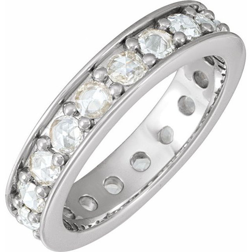 Platinum 1 5/8 CTW Natural Rose-Cut Diamond Eternity Band