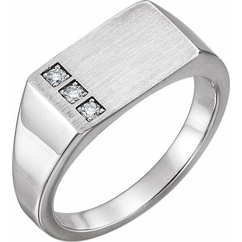 Platinum Diamond Signet Ring