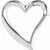 Platinum Heart Slide Semi-Polish Pendant