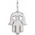 Platinum .02 CT Natural Diamond Hamsa Hand Pendant