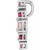 Platinum Natural Pink Multi-Gemstone Bar Pendant