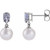 Platinum Cultured White Akoya Pearl & Natural Tanzanite Earrings