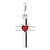 Platinum Natural Mozambique Garnet Heart Cross Pendant