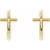 14K Yellow Gold Cross Hoop Earrings