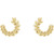 14K Yellow Gold Floral Hoop Earrings