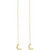 14K Yellow Gold Crescent Chain Earrings