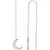 14K White Gold Crescent Chain Earrings