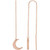 14K Rose Gold Crescent Chain Earrings