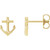 14K Yellow Gold Anchor Drop Earrings
