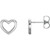 14K White Gold Heart Drop Earrings