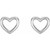 14K White Gold Heart Drop Earrings