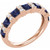 14K Rose Gold 1/5CTW Natural Diamond and Blue Sapphire Anniversary Band