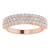 14K Rose Gold 5/8 CTW Natural Diamond 3-Row Anniversary Band