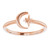 14K Rose Gold Crescent Moon and Star Negative Space Ring