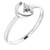 14K White Gold Crescent Moon & Star Negative Space Ring