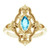 14K Yellow Gold Natural Aquamarine Vintage Ring