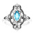 14K White Gold Natural Aquamarine Vintage Ring