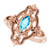 14K Rose Gold Natural Aquamarine Vintage Ring