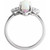 14K White Gold Natural Ethiopian Opal, Diamond and Pink Sapphire Vintage Ring