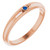 14K Rose Gold Natural Blue Sapphire Stackable Ring
