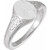 14K White Gold 9.8x6.2mm Oval Celtic-Inspired Signet Ring