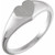 14K White Gold 6.4mm Heart Signet Ring