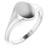 14K White Gold 10.4x7.1mm Oval Fluted Signet Ring