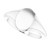 14K White Gold 10.4x7.1mm Oval Fluted Signet Ring