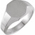 14K White Gold 12.4x12.1mm Octagon Signet Ring