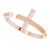 14K Rose Gold Negative Space Cross Ring