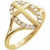 14K Yellow Gold 1/5 CTW Natural Diamond French-Set Halo-Style Cross Ring