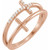14K Rose Gold .06 CTW Natural Diamond Sideways Cross Ring