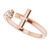 14K Rose Gold 1/10 CTW Natural Diamond Negative Space Cross Ring