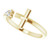 14K Yellow Gold 1/10 CTW Natural Diamond Negative Space Cross Ring