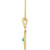 14K Yellow Gold Cabochon Natural Turquoise & .02 CTW Natural Diamond Family is Forever  Necklace