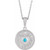 14K White Gold Cabochon Natural Turquoise & .02 CTW Natural Diamond Family is Forever  Necklace
