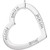 14K White Gold Posh Mommy® Large Engravable Heart Loop Pendant