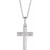 14K White Gold .015 CT Natural Diamond Engravable Cross Necklace