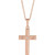 14K Rose Gold .015 CT Natural Diamond Engravable Cross Necklace