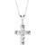 14K White Gold 3/4 CTW Natural Diamond French-Set Cross Necklace