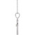 14K White Gold .03 CT Natural Diamond Ankh Cross Necklace