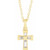 14K Yellow Gold 1/10 CTW Natural Diamond Cross Necklace