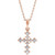 14K Rose Gold 3/8 CTW Natural Diamond Cross Necklace