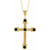 14K Yellow Gold Natural Onyx Cross Necklace